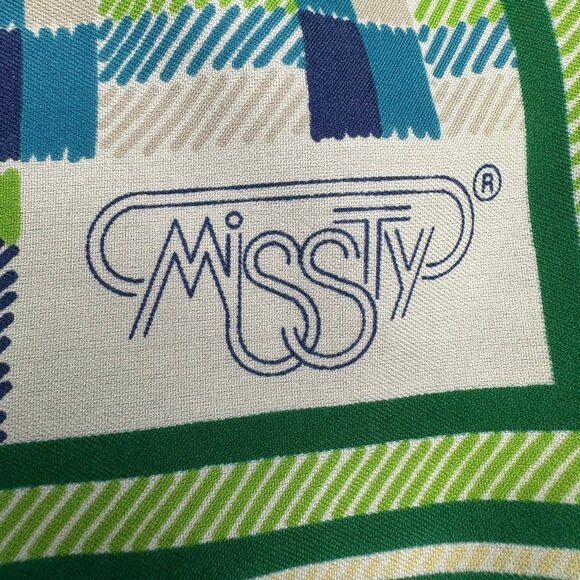 Vintage Italian Scarf Head Wrap Miss Ty Made in Italy Green St Patricks Day 80s - Picture 5 of 9